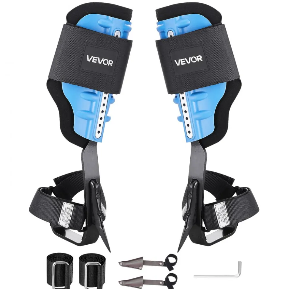 VEVOR Tree Climbing Spikes, Height-Adjustable Tree Climbing Gear with Straps & Padding Cushion, 350 lbs Load Capacity, Heavy Duty Steel Climb Spurs Arborist Equipment for Fruit Picking Hunting