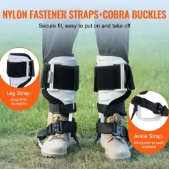 VEVOR Tree Climbing Spikes, 1 Pair Aluminum Climbing Spurs, 350lbs Load Capacity Tree Climbing Gear with Straps and Spike Protectors, Arborist Equipment for Climbers, Hunting, Fruit Picking, White