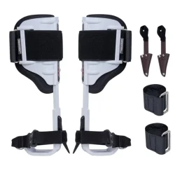 VEVOR Tree Climbing Spikes, 1 Pair Aluminum Climbing Spurs, 350lbs Load Capacity Tree Climbing Gear with Straps and Spike Protectors, Arborist Equipment for Climbers, Hunting, Fruit Picking, White