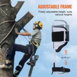 VEVOR Tree Climbing Spikes, 1 Pair Aluminum Climbing Spurs, 350lbs Load Capacity Tree Climbing Gear with Straps and Spike Protectors, Arborist Equipment for Climbers, Hunting, Fruit Picking, White