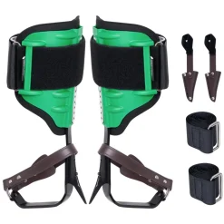 VEVOR Tree Climbing Spikes, 1 Pair Alloy Steel Climbing Spurs, 350lbs Load Capacity Tree Climbing Gear with Straps and Spike Protectors, Arborist Equipment for Climbers, Hunting, Fruit Picking, Green
