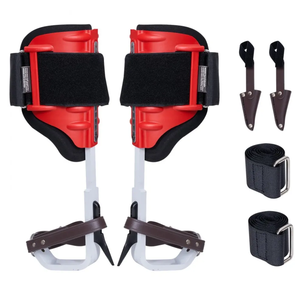 VEVOR Tree Climbing Spikes, 1 Pair Alloy Steel Climbing Spurs, 350lbs Load Capacity Tree Climbing Gear with Straps and Spike Protectors, Arborist Equipment for Climbers, Hunting, Fruit Picking, Brown