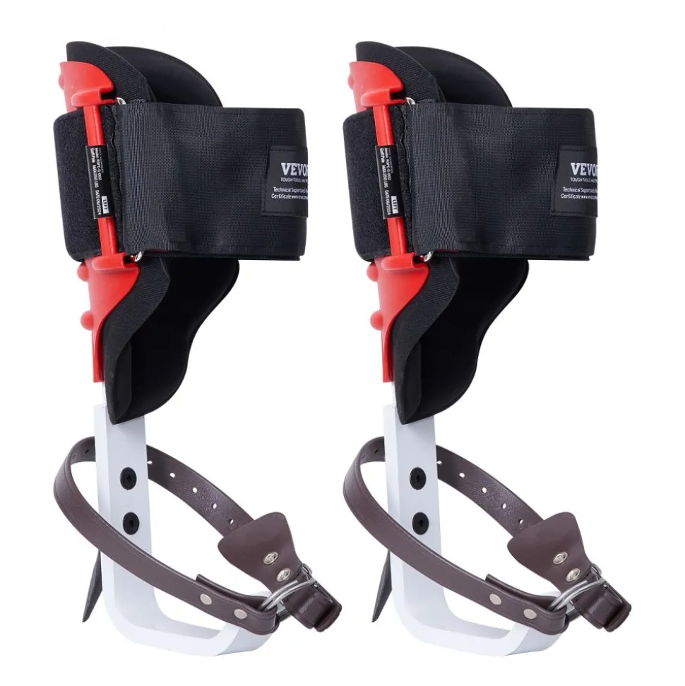 VEVOR Tree Climbing Spikes, 1 Pair Alloy Steel Climbing Spurs, 350lbs Load Capacity Tree Climbing Gear with Straps and Spike Protectors, Arborist Equipment for Climbers, Hunting, Fruit Picking, Brown