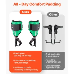 VEVOR Tree Climbing Spikes Set, Height-Adjustable Tree Climbing Gear with Straps & Spike Protectors, 350 lbs Load Capacity, Heavy Duty Steel Climb Spurs Arborist Equipment for Fruit Picking Hunting