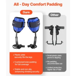 VEVOR Tree Climbing Spikes Set, Height-Adjustable Tree Climbing Gear with Straps & Waist Harness, 350 lbs Load Capacity, Heavy Duty Steel Climb Spurs Arborist Equipment for Fruit Picking Hunting