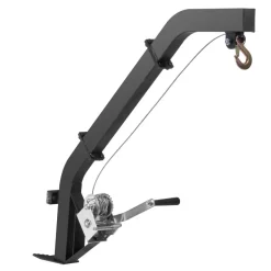 VEVOR Tree Mounted Deer Hoist, 353 lbs Load Capacity, Hunting Game Hoist Winch Lift with Ratchet Strap, Heavy Duty Deer Hanger for Skinning, Cleaning, Hanging Feed, and Field Dressing, Black