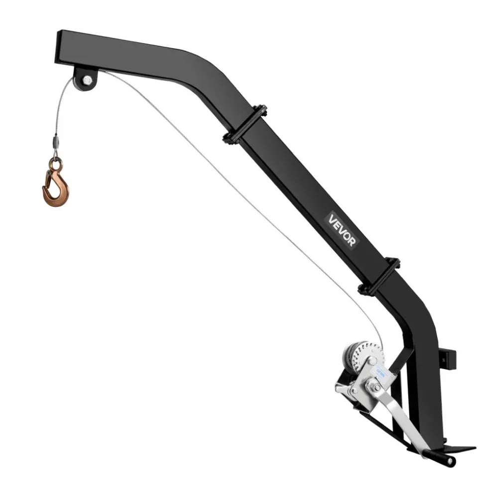 VEVOR Tree Mounted Deer Hoist, 353 lbs Load Capacity, Hunting Game Hoist Winch Lift with Ratchet Strap, Heavy Duty Deer Hanger for Skinning, Cleaning, Hanging Feed, and Field Dressing, Black