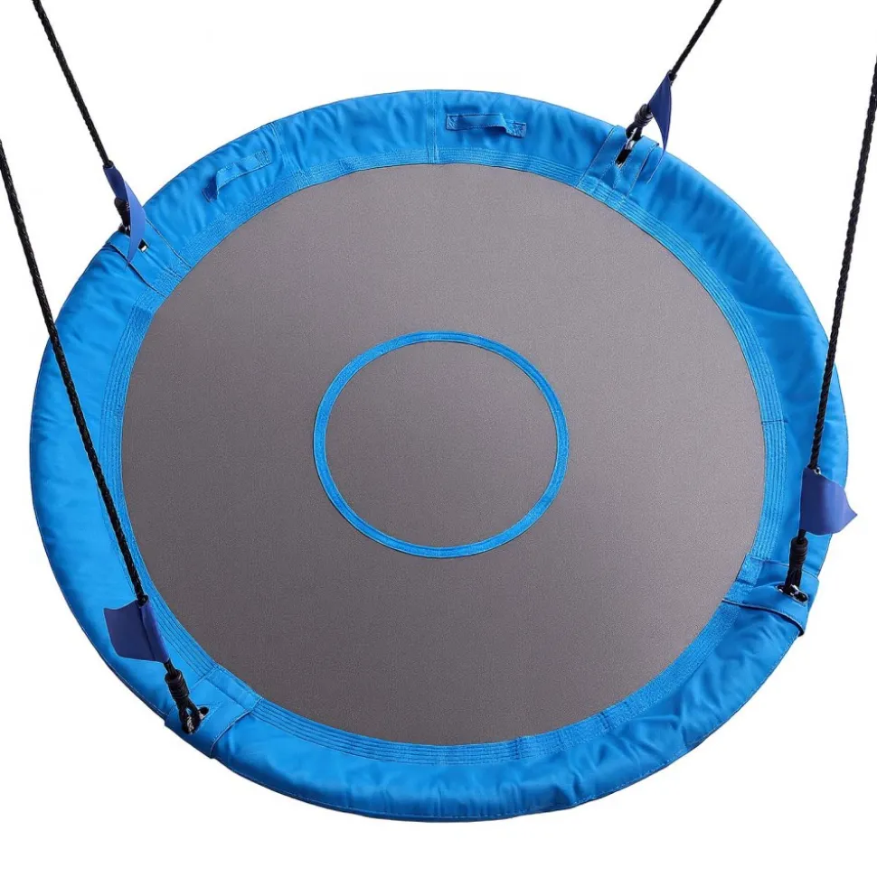 VEVOR Tree Swing 60" Saucer Swing for Kids & Adults 700 lbs Weight Capacity, for Backyard Outdoor & Indoor, 360° Rotation, 900D Oxford Fabric Round Seat with 2 Hanging Straps & Adjustable Ropes, Blue