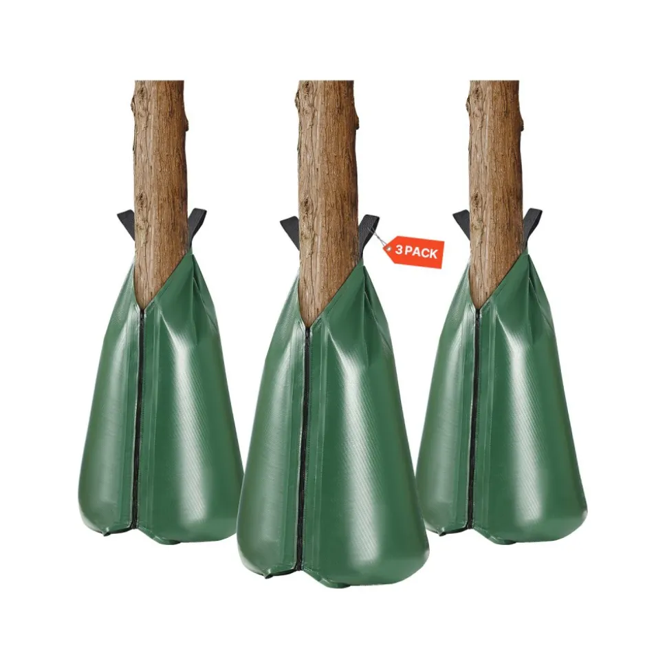 VEVOR Tree Watering Bag, 3 Packs 20 Gallons Watering Bags for New Trees, 5-9 Hours Slow Release Refillable Tree Drip Irrigation Bags with Zipper, Durable Tree Watering System for Deep Root Targeting