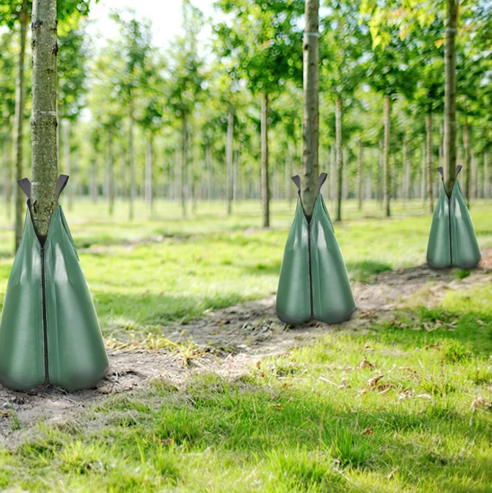 VEVOR Tree Watering Bag, 25 Packs 20 Gallons Watering Bags for New Trees, 5-9 Hours Slow Release Refillable Tree Drip Irrigation Bags with Zipper, Durable Tree Watering System for Deep Root Targeting