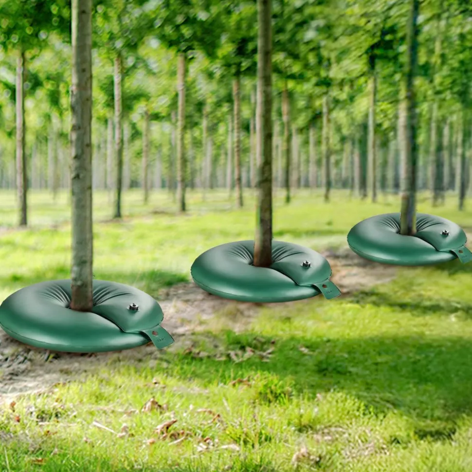 VEVOR Tree Watering Rings, 4 Pcs 20 Gallons Tree Watering Bags, 6-9 Hours Slow Release, Refillable Planting Water Bags, Water Saving, Heavy Duty Watering System for Shrub Tree Root Drip Irrigation