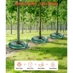 VEVOR Tree Watering Rings, 4 Pcs 20 Gallons Tree Watering Bags, 6-9 Hours Slow Release, Refillable Planting Water Bags, Water Saving, Heavy Duty Watering System for Shrub Tree Root Drip Irrigation