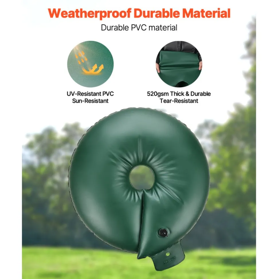 VEVOR Tree Watering Rings, 4 Pcs 20 Gallons Tree Watering Bags, 6-9 Hours Slow Release, Refillable Planting Water Bags, Water Saving, Heavy Duty Watering System for Shrub Tree Root Drip Irrigation