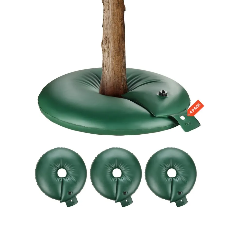 VEVOR Tree Watering Rings, 4 Pcs 20 Gallons Tree Watering Bags, 6-9 Hours Slow Release, Refillable Planting Water Bags, Water Saving, Heavy Duty Watering System for Shrub Tree Root Drip Irrigation