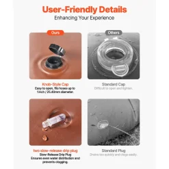 VEVOR Tree Watering Rings, 4 Pcs 16 Gallons Tree Watering Bags, 6-9 Hours Slow Release, Refillable Planting Water Bags, Water Saving, Heavy Duty Watering System for Shrub Tree Root Drip Irrigation