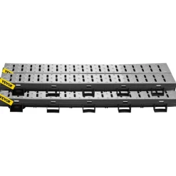 VEVOR Trench Drain System, Channel Drain with Metal Grate, 5.7x3.1-Inch HDPE Drainage Trench, Black Plastic Garage Floor Drain, 5x39 Trench Drain Grate, with 5 End Caps, for Garden, Driveway-5 Pack