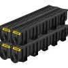 VEVOR Trench Drain System, Channel Drain with Plastic Grate, 5.9x7.5-Inch HDPE Drainage Trench, Black Plastic Garage Floor Drain, 4x39 Trench Drain Grate, with 4 End Caps, for Garden, Driveway-4 Pack