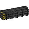 VEVOR Trench Drain System, Channel Drain with Plastic Grate, 5.8x3.1-Inch HDPE Drainage Trench, Black Plastic Garage Floor Drain, 6x39 Trench Drain Grate, with 6 End Caps, for Garden, Driveway-6 Pack