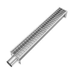 VEVOR Trench Drain, 43.3 x 5.8 x 5.5 in, Linear Drainage Channel with Carbon Steel Grate, 304 Stainless Steel Channel Drain, Premium Outdoor Drainage System for Driveway, Patio, Pool, Garden, Silver