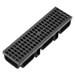 VEVOR Trench Drain, 20.1 x 5.5 x 3.5 in, 6 Pack Linear Drainage Channel, HDPE Channel Drain with Grates & End Caps, Premium Outdoor Drainage System for Driveway, Patio, Pool, Garden, Yard, Black