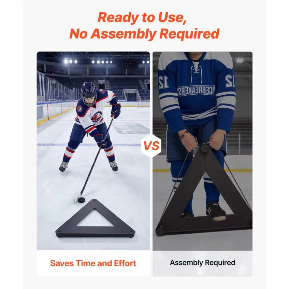 VEVOR Triangle Hockey Passer, Heavy-Duty Multi-Angle Rebounder, Hockey Passing Aid, Passing & Stick Handling Trainer, Off-Ice & On-Ice Portable Equipment, Help Improve Puck Control & Shooting