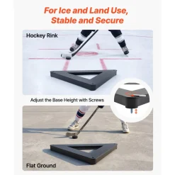 VEVOR Triangle Hockey Passer, Heavy-Duty Multi-Angle Rebounder, Hockey Passing Aid, Passing & Stick Handling Trainer, Off-Ice & On-Ice Portable Equipment, Help Improve Puck Control & Shooting