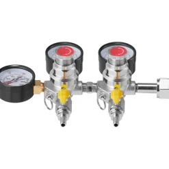 VEVOR Triple Gauge Regulator, CO2 Regulator Gauge with 0-60PSI, Heavy Duty CO2 Gauge Gas System, Draft Beer Regulator with Check Valve, Adjustable Pressure Regulator for Draft Beer Homebrew, CGA320