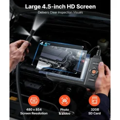 VEVOR Triple Lens Endoscope with Light, 4.5