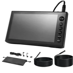 VEVOR Triple Lens Endoscope with Dual-Cable Setup, Industrial Borescope with Light, 7