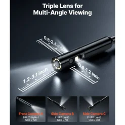VEVOR Triple Lens Endoscope with Light, 5