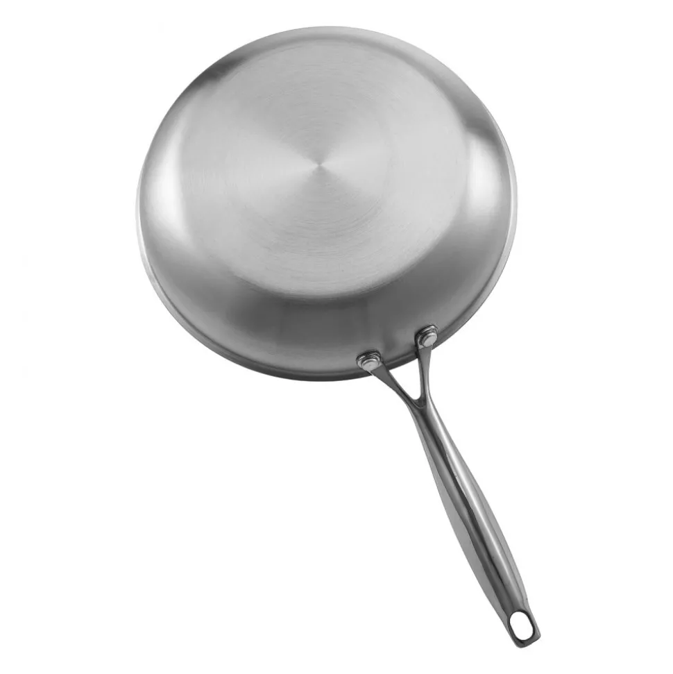 VEVOR Tri-Ply Stainless Steel Frying Pan, 3 Pcs Set (8, 10, 12 in), Cooking Skillet with Heat-Resistant Handle, Chef's Kitchen Cookware, Oven, Gas, Electric, Induction, Dishwasher Compatible, Silver