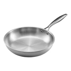 VEVOR Tri-Ply Stainless Steel Frying Pan, 3 Pcs Set (8, 10, 12 in), Cooking Skillet with Heat-Resistant Handle, Chef's Kitchen Cookware, Oven, Gas, Electric, Induction, Dishwasher Compatible, Silver