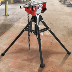VEVOR Tripod Pipe Chain Vise, 1/8"-5" Pipe Capacity, 36.4“ Length Chain Vise Stand with Portable Folding Steel Legs, for Grabbing, Supporting and Bending Pipes in Factory, Workshop and Home