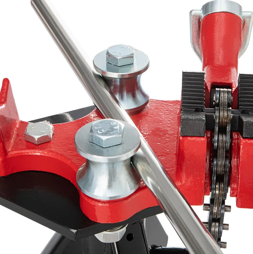 VEVOR Tripod Pipe Chain Vise, 1/8"-5" Pipe Capacity, 36.4“ Length Chain Vise Stand with Portable Folding Steel Legs, for Grabbing, Supporting and Bending Pipes in Factory, Workshop and Home