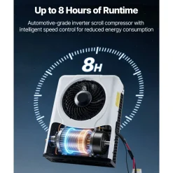 VEVOR Truck Air Conditioner, 12V 10000 BTU Mini Split AC Unit, 400 m³/h Airflow Cab Air Conditioner, Fast Cooling Low Noise for Semi Truck, Camper, Construction Vehicle, Crane, Tractor, Excavator