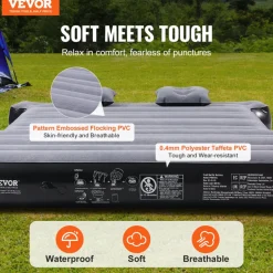 VEVOR Truck Bed Air Mattress, for 5.5-5.8 ft Full Size Short Truck Beds, Inflatable Air Mattress Camping Bed with 12V Air Pump 2 Pillows, Carry Bag, for Silverado, RAM, F Series, Sierra, Titan, Tundra