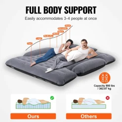 VEVOR Truck Bed Air Mattress, for 6-6.5 ft Full Size Truck Beds, Inflatable Air Mattress Camping Bed with 12V Air Pump 2 Pillows, Carry Bag, for Chevrolet Silverado, Dodge Ram, Ford 150/250/350