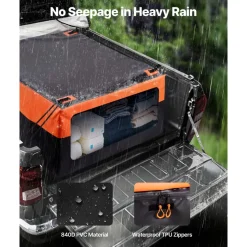VEVOR Truck Bed Cargo Bag, Waterproof 840D PVC, 51.18 x 40.16 x 21.85 in (26 Cu. ft), Heavy Duty Cargo Bag for Truck Bed with Bungee Cords, Net and Carabiners, Fits a Variety of SUV & Pickup Trucks