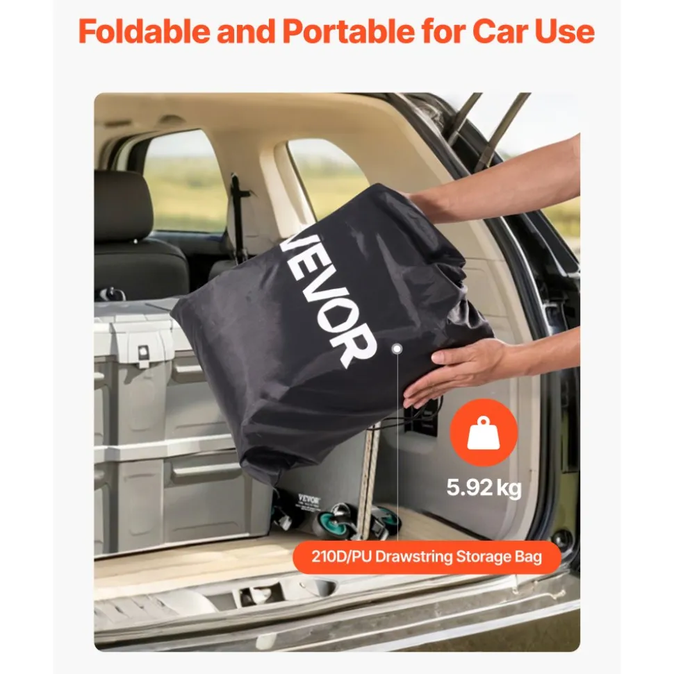 VEVOR Truck Bed Cargo Bag, Waterproof 840D PVC, 51.18 x 40.16 x 21.85 in (26 Cu. ft), Heavy Duty Cargo Bag for Truck Bed with Bungee Cords, Net and Carabiners, Fits a Variety of SUV & Pickup Trucks