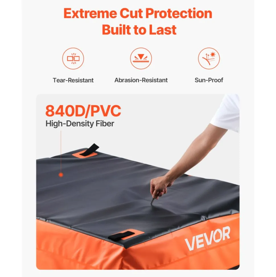 VEVOR Truck Bed Cargo Bag, Waterproof 840D PVC, 51.18 x 40.16 x 21.85 in (26 Cu. ft), Heavy Duty Cargo Bag for Truck Bed with Bungee Cords, Net and Carabiners, Fits a Variety of SUV & Pickup Trucks