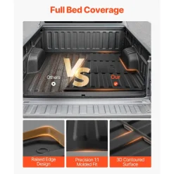 VEVOR Truck Bed Mat, TPE, Compatible with 2015-2026 Ford F150 Lightning Bed, Heavy Duty Custom Fit, All Weather Protection Pickup Car Cargo Trunk Liner Replacement, for 2015-2026 Ford F150 Accessories