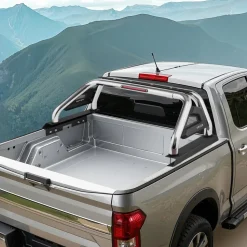 VEVOR Truck Bed Roll Bar, Universal Adjustable Sport Bar Chase Rack Compatible with Full-Size & Mid-Size Pickup, With LED Brake Light, Stainless Steel + Carbon Steel No Rack Included