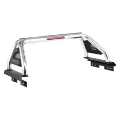 VEVOR Truck Bed Roll Bar, Universal Adjustable Sport Bar Chase Rack Compatible with Full-Size & Mid-Size Pickup, With LED Brake Light, Stainless Steel + Carbon Steel No Rack Included