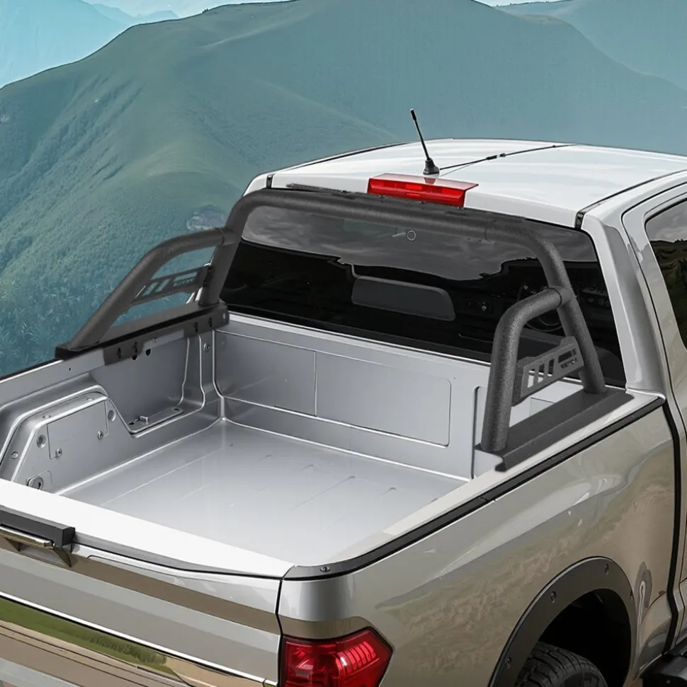 VEVOR Truck Bed Roll Bar, Universal Pickup Sport Adjustable Bar Chase Rack Compatible with Mid-Size Truck, Carbon Steel Construction with Extension Light Bracket, No Rack Included