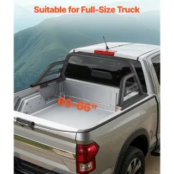 VEVOR Truck Bed Roll Bar, Universal Pickup Sport Adjustable Bar Chase Rack Compatible with Full-Size Truck, Carbon Steel Construction with Extension Light Bracket, No Rack Included
