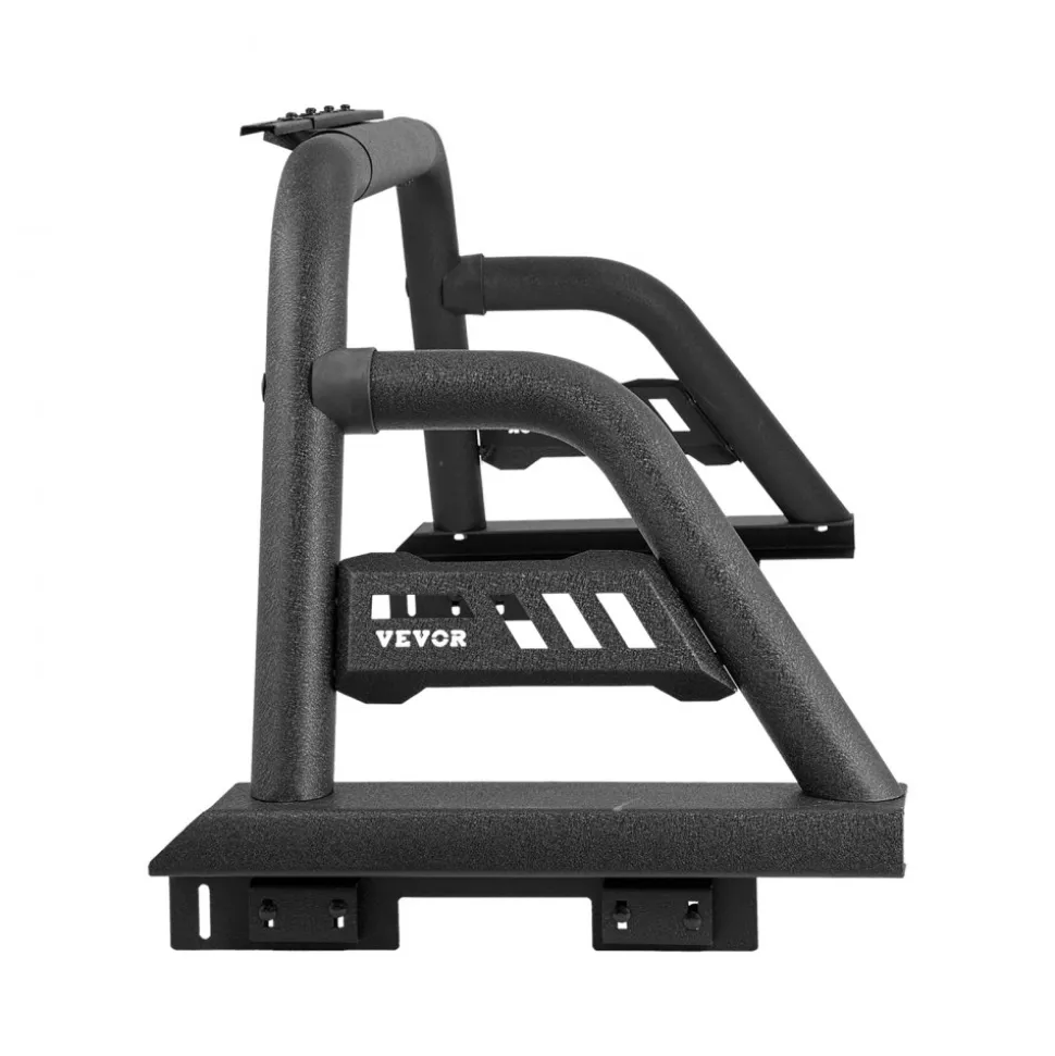 VEVOR Truck Bed Roll Bar, Universal Pickup Sport Adjustable Bar Chase Rack Compatible with Full-Size Truck, Carbon Steel Construction with Extension Light Bracket, No Rack Included