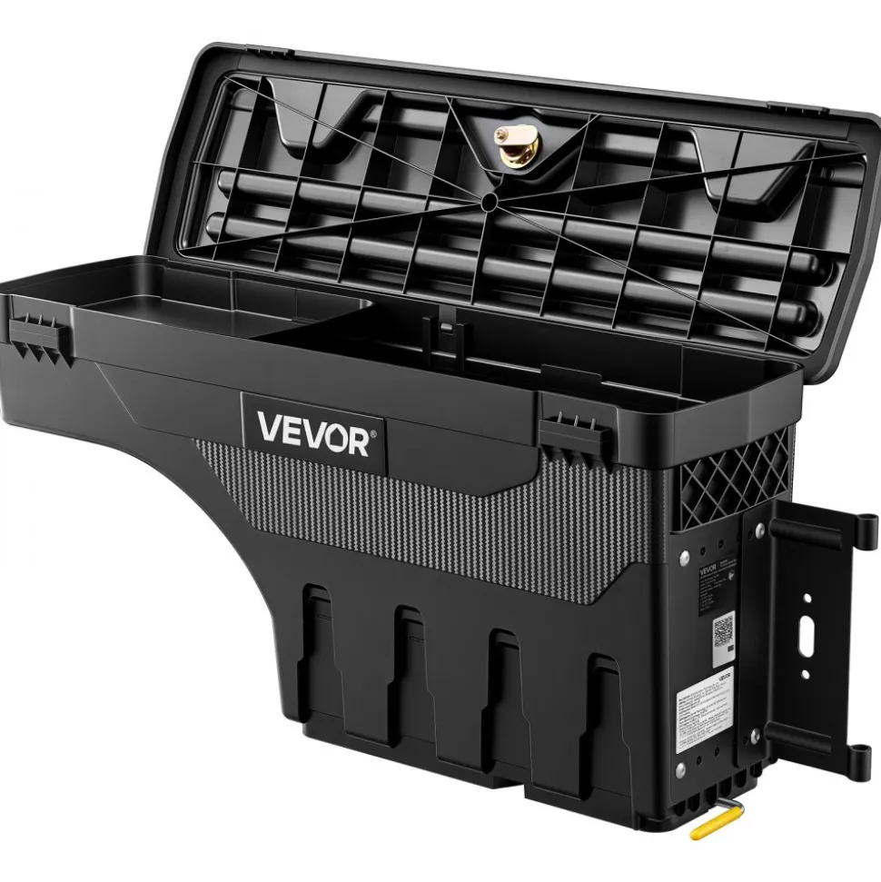 VEVOR Truck Bed Storage Box, 6.6 Gal/25L Waterproof ABS Wheel Well Tool Box, Anti-Theft Lock, Compatible with 2020-2025 Chevy/GMC Silverado/Sierra 2500/3500HD, Passenger Side Right (Drilling Required)