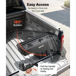 VEVOR Truck Bed Storage Box, 6.6 Gal/25L Waterproof ABS Wheel Well Tool Box, Anti-Theft Lock, Compatible with 2020-2025 Chevy/GMC Silverado/Sierra 2500/3500HD, Passenger Side Right (Drilling Required)