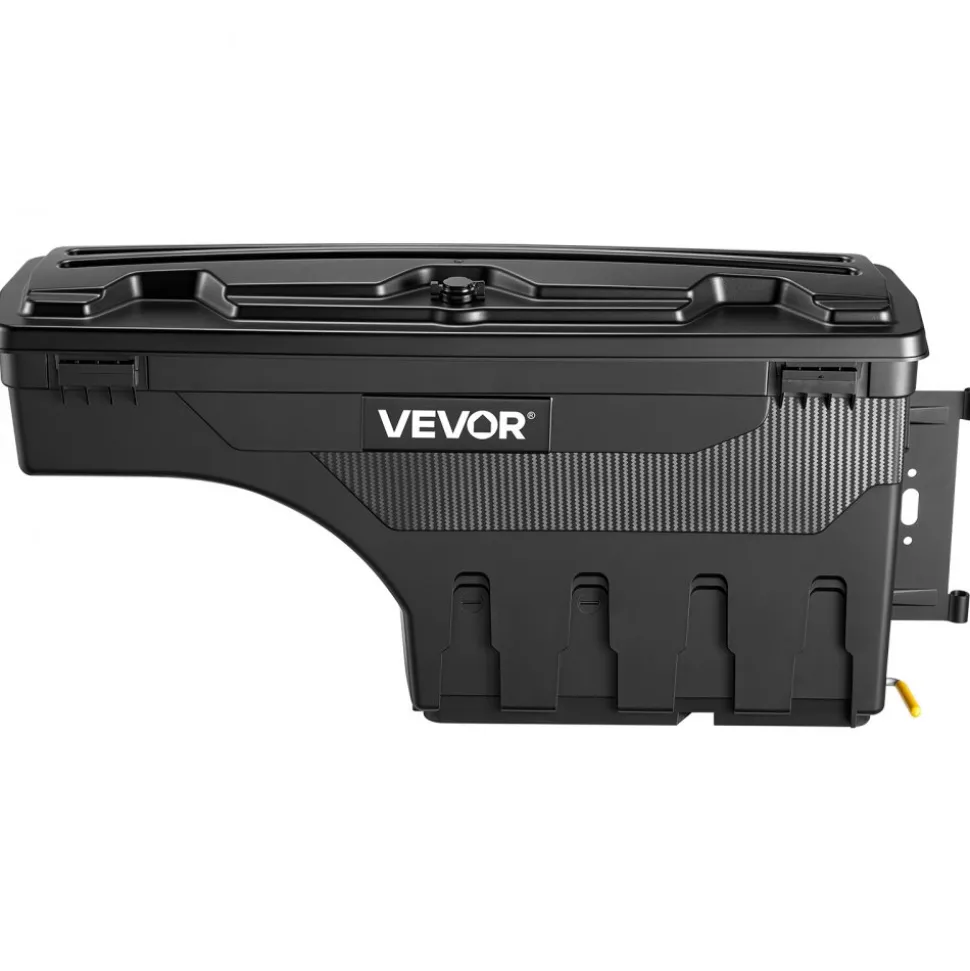 VEVOR Truck Bed Storage Box, 6.6 Gal/25L Waterproof ABS Wheel Well Tool Box, Anti-Theft Lock, Compatible with 2020-2025 Chevy/GMC Silverado/Sierra 2500/3500HD, Passenger Side Right (Drilling Required)