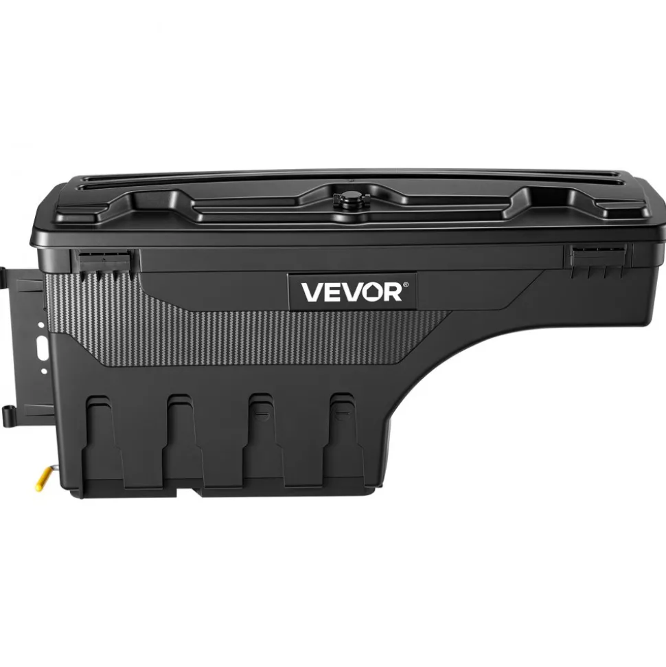VEVOR Truck Bed Storage Box, 6.6 Gal/25 L Waterproof ABS Wheel Well Tool Box, Anti-Theft Combination Lock, Compatible with 2002-2018 Dodge Ram 1500 2500 3500, Passenger Side Right (Drilling Required)